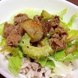 飛騨牛を使って♪めんつゆで簡単！夏野菜牛丼